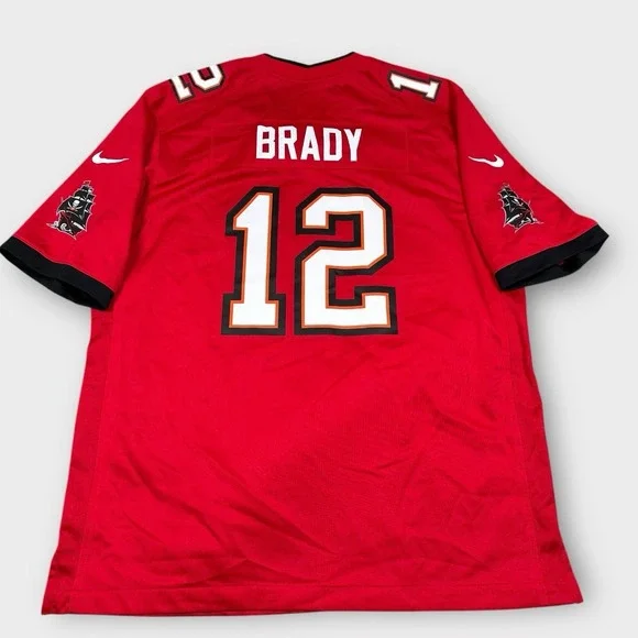 Tom Brady Jersey Mens XL Tampa Bay Buccaneers NFL Red Nike On Field Polyester - Picture 3 of 10